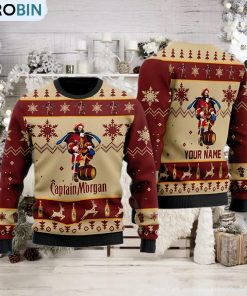 Captain Morgan Personalized Christmas Ugly Sweater Captain Morgan Personalized Christmas Ugly Sweater