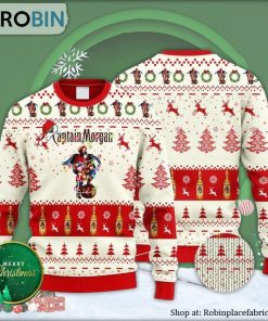 Captain Morgan Reindeer Snowy Night Ugly Christmas Sweater