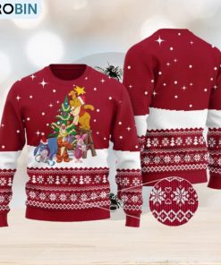 Cardinal Red Winnie The Pooh Ugly Christmas Sweater Gift For Men And Women