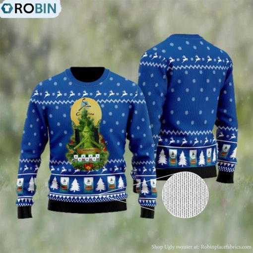 Caribou Coffee Grinch Snow Ugly Christmas Sweater