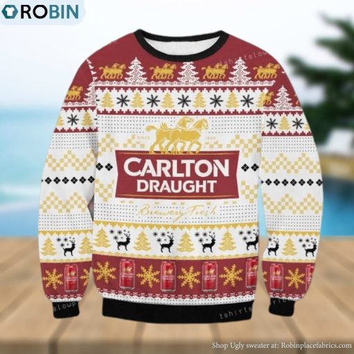 Carlton Draught Beer Ugly Sweater For Woman