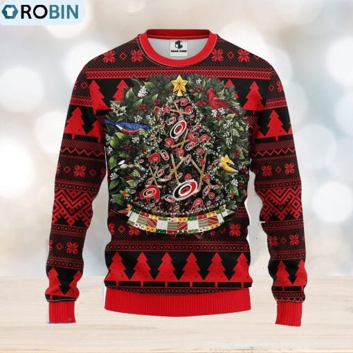 Carolina Hurricanes Tree Ball Christmas Ugly Sweater