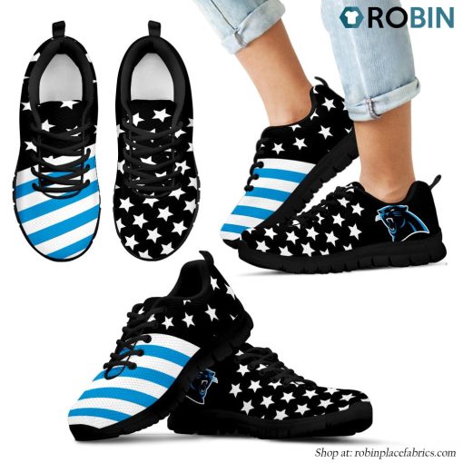 Carolina Panthers America Flag Full Stars Stripes Pattern Sneaker
