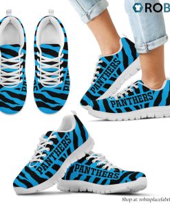 Carolina Panthers Tiger Skin Stripes Pattern Printed Breathable Running Shoes Carolina Panthers Tiger Skin Stripes Pattern Printed Breathable Running Shoes