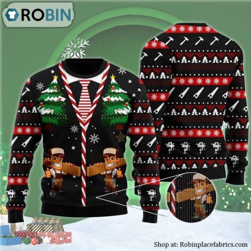 Carpenter With Thumbs Up Xmas Ugly Christmas Sweater
