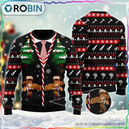 Carpenter With Thumbs Up Xmas Ugly Sweater