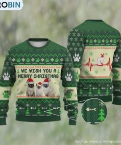 Cat Christmas Sweater, Siamese Cat We Wish You A Merry Ugly Christmas Sweater 3D