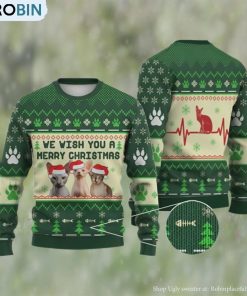 Cat Christmas Sweater Sphynx Cat We Wish You A Merry Ugly Christmas Sweater 3D