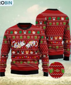 Cat Light Lovely Cat Red Ugly Christmas 3D Sweater Cat Light Lovely Cat Red Ugly Christmas 3D Sweater