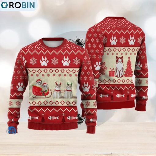 Cat Lover Ragdoll Cat Reindeer Ugly Christmas Sweater