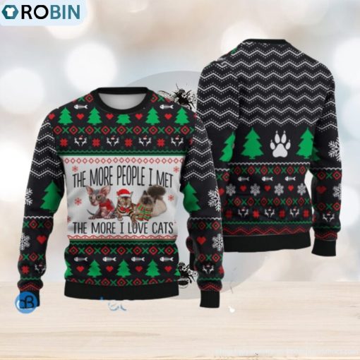 Cat Lover The More People I Met Ugly Christmas Sweater