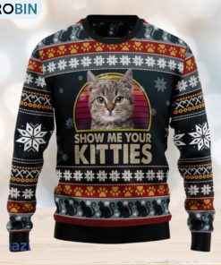 Cat Show Me Your Kitties 3D Ugly Christmas Sweater
