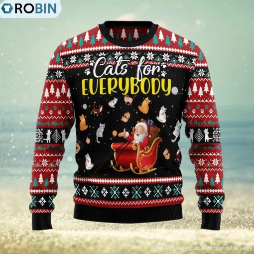 Cats For Everybody Merry Christmas Ugly Christmas Sweater Funny Christmas Gift For Family