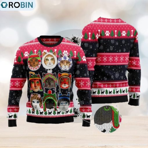 Cats In Winter Lovely Cats Ugly Christmas 3D Sweater