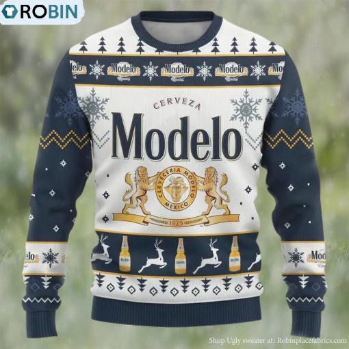 Cerveceria Modelo Beer Ugly Christmas Sweater, Gifts For Beer Lovers