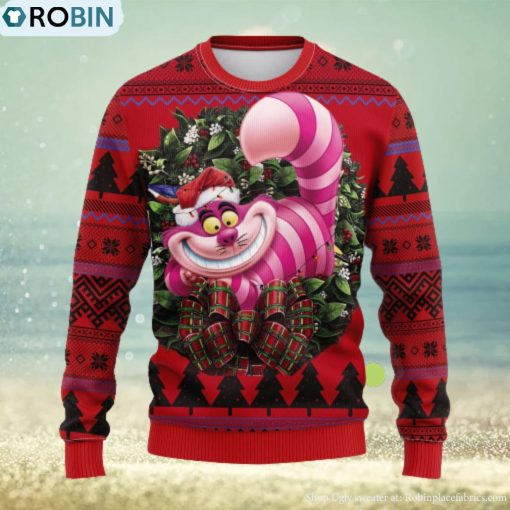 Cheshire Cat Alice In Wonderland Style Noel Ideas Ugly Christmas Sweater Gift Thanksgiving