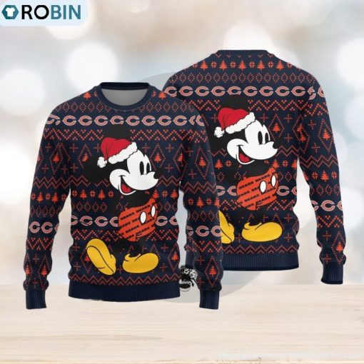 Chicago Bears Mick Mouse Teams Pattern Knitted Sweater For Christmas