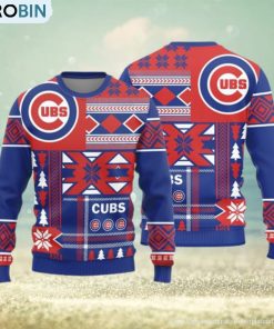 Chicago Cubs Teams Snowflakes Pattern Knitted Sweater For Christmas