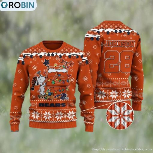 Chicago Snoopy Bears Ugly Christmas Sweater