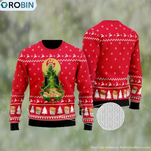 Chick Fil A Grinch Snow Ugly Christmas Sweater
