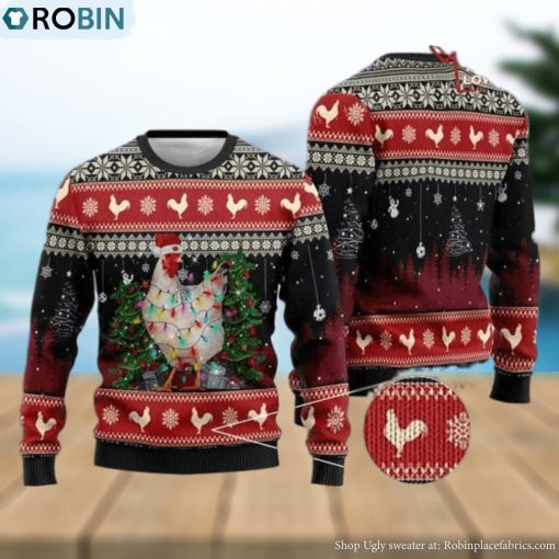 Chicken Christmas Sweater Chicken Ugly Christmas Sweater