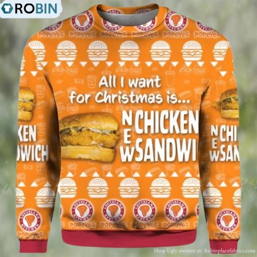 Chicken Sandwich Ugly Christmas 3D Sweater