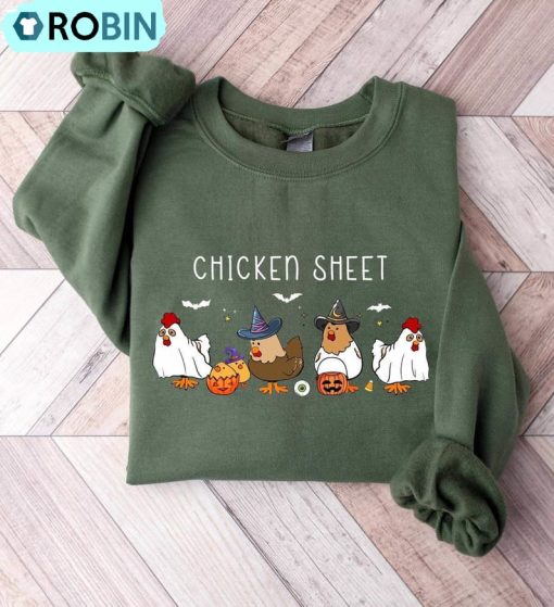 Chicken Sheet Shirt, Halloween Chickens Sweater Unisex Hoodie