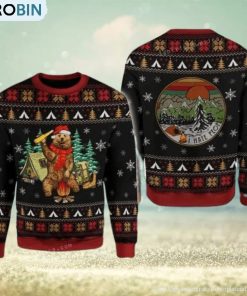 Christmas Bear Scarf Camping Knitting Pattern Ugly Sweater Christmas Party