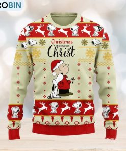 Christmas Begin With Christ Snoopy Ugly Christmas 3D Sweater Christmas Gift For Men And Women