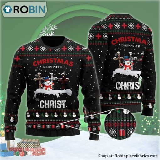 Christmas Begin With Christ Ugly Christmas Sweater
