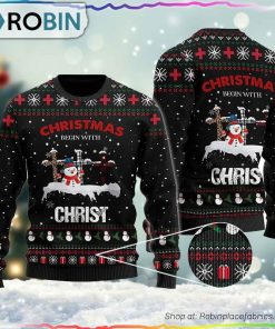 Christmas Begin With Christ Ugly Sweater