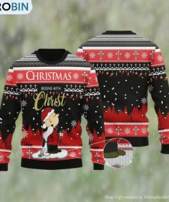 Christmas Begins With Christ Woolen Sweater
