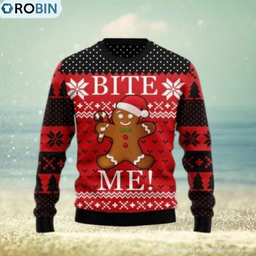 Christmas Bite Me Ugly Christmas Sweater Gift For Men And Women