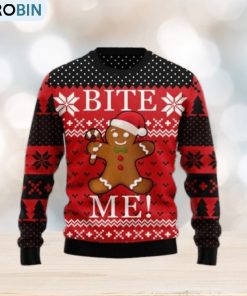 Christmas Bite Me Ugly Christmas Sweater Gift For Men And Women