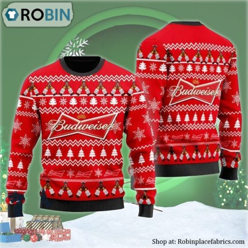 Christmas Cheers With Budweiser Beer Ugly Christmas Sweater