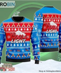 Christmas Cheers With Coors Light Beer Ugly Christmas Sweater Christmas Cheers With Coors Light Beer Ugly Christmas Sweater