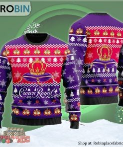 Christmas Cheers With Crown Royal Whisky Ugly Christmas Sweater