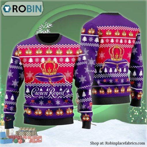 Christmas Cheers With Crown Royal Whisky Ugly Christmas Sweater