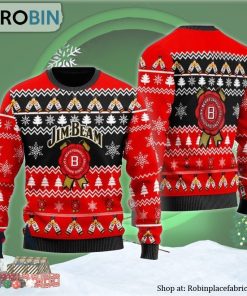 Christmas Cheers With Jim Beam Whiskey Ugly Christmas Sweater Christmas Cheers With Jim Beam Whiskey Ugly Christmas Sweater