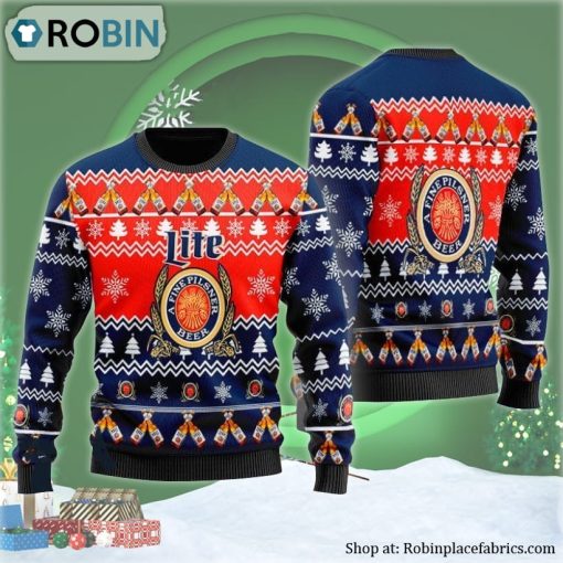 Christmas Cheers With Miller Lite Ugly Christmas Sweater