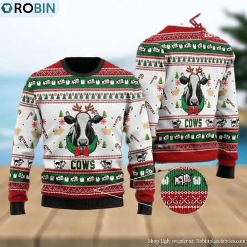 Christmas Cows In Christmas Ugly Sweater Mens