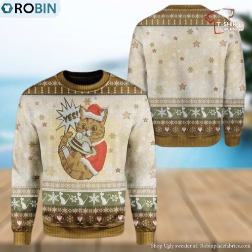 Christmas Cute Cat Womens Ugly Sweater