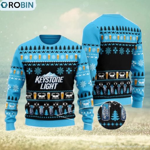 Christmas Geo Pattern Keystone Light Ugly Christmas Sweater