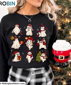 Christmas Ghost Shirt, Ghost Santa Unisex Tee, Long Sleeve, Hoodie