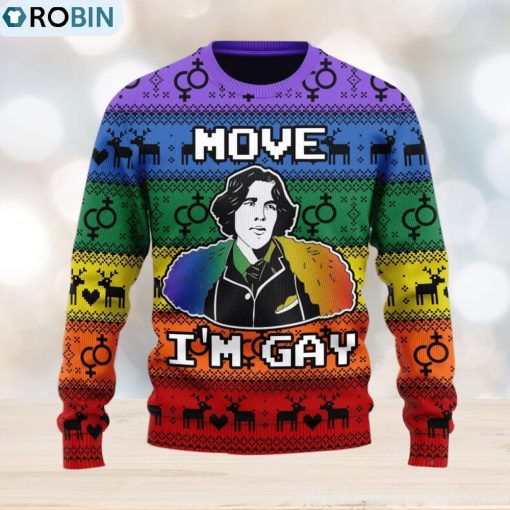 Christmas Gift Move I’m Gay Men And Women Ugly Christmas Sweater
