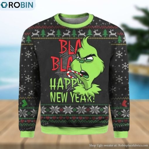Christmas Grinch Face Womens Ugly Sweater