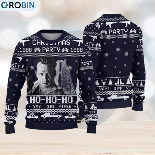 Christmas Party 1988 Christmas Gift For Holiday Hohoho Die Hard 3D Ugly Christmas Sweater