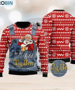 Christmas Santa Ho Ho Hold My Beer 3d All Over Print Ugly Christmas Sweater