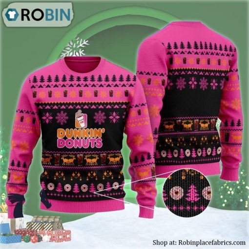 Christmas Scenes With Dunkin’ Donuts Ugly Christmas Sweater