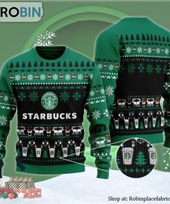 Christmas Scenes With Starbucks Coffee Ugly Christmas Sweater